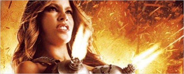 Sofia Vergara surge com um sutiã-metralhadora em novo cartaz de Machete Kills